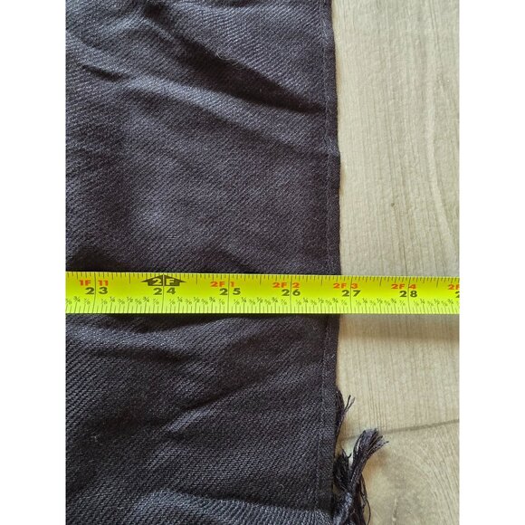 Pashmina Silk Black Fringed Shawl Wrap 72" X 27" - Picture 4 of 4